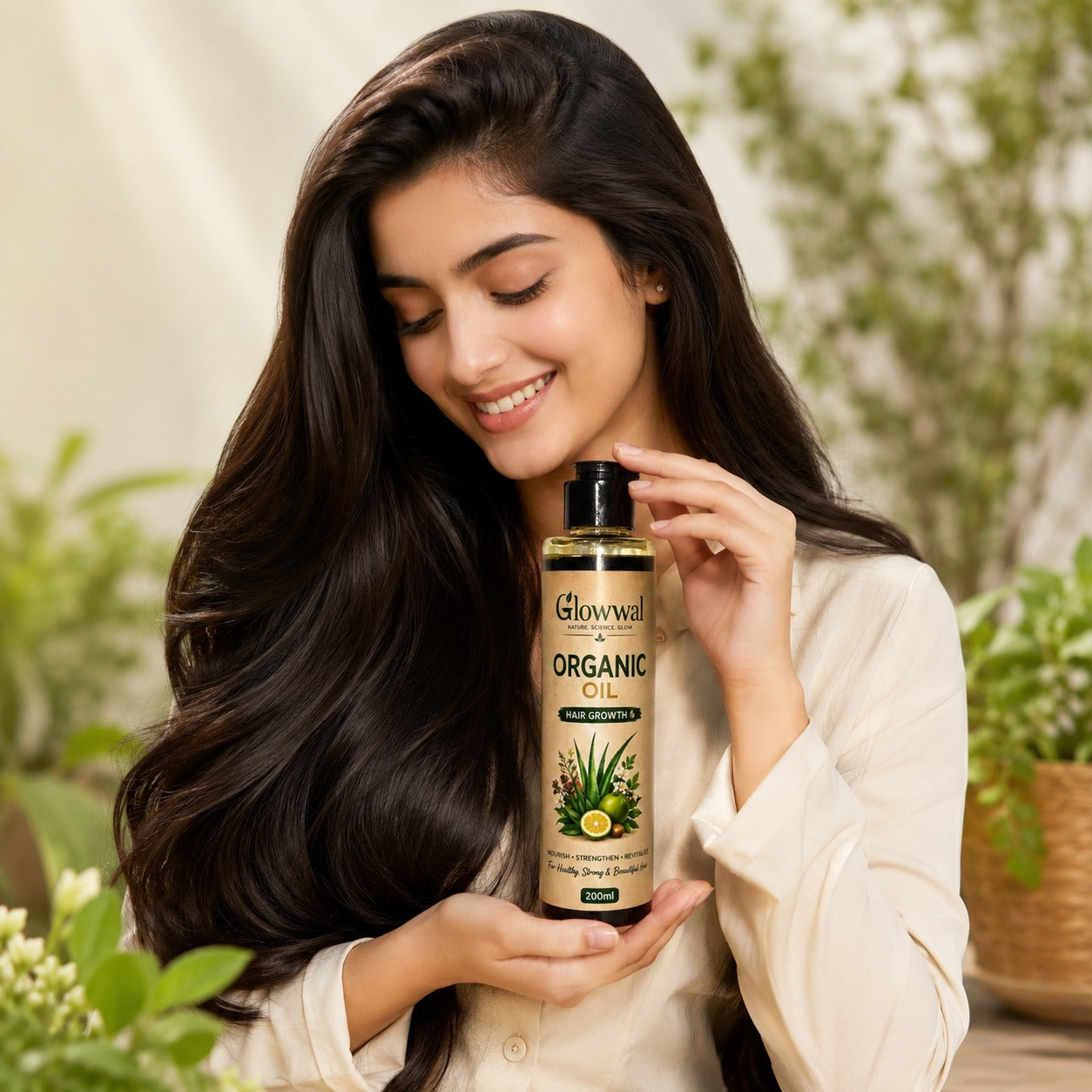 Glowwal Organic Hair Growth Oil – Strong & Healthy Hair Solution