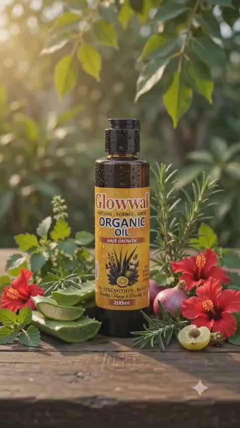 Glowwal Organic Hair Growth Oil – Strong & Healthy Hair Solution